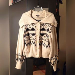 Fair isle cardigan sweater size large